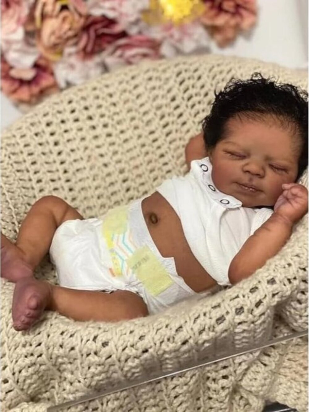 18 Inch Black Reborn Baby Boy Doll Solid Medical Silicone Waterproof